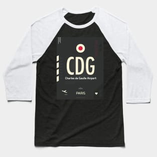 CDG Charles de Gaulle Airport Baseball T-Shirt